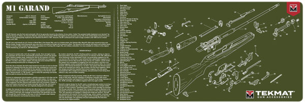 TekMat TEKR36M1GARAND-OD M1 Garand Cleaning Mat OD Green Rubber 12"x36" M1 Garand Parts Diagram — view 1
