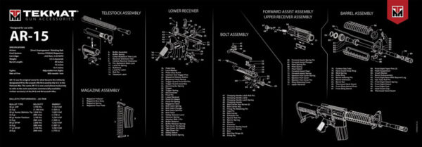 TEKMAT ARMORERS BENCH MAT - ULTRA 15"X44" AR-15 BLACK — view 1