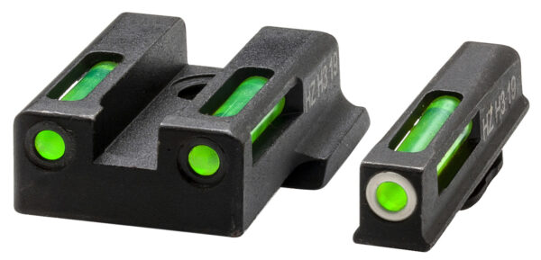 HiViz EZN321 LiteWave H3 Sight Set for S&W EZ380 Green Tritium White Outline Front Sight-Green Fiber Optic Rear Sight — view 1