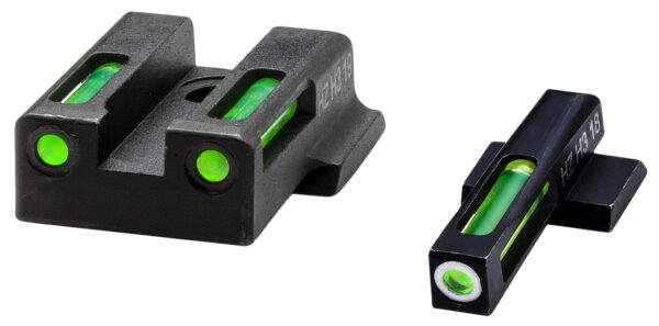 HiViz 9EZN321 LiteWave H3 Sight Set for S&W 9EZ Green Tritium White Outline Front Sight-Green Fiber Optic Rear Sight — view 1