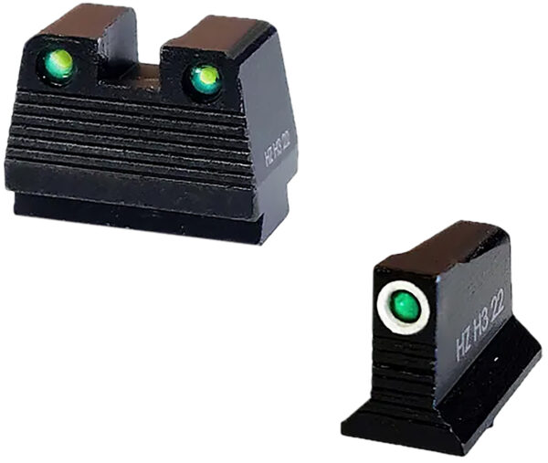HiViz GMNG21-2 Co-Witness Tritium Night Sight Set Green Fits Glock MOS Models 9mm/40 S&W/357 Sig — view 1