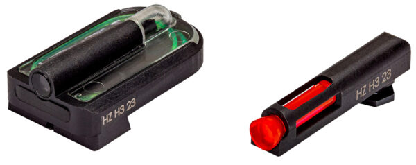 HiViz GLMFD21 FastDot  H3 Sight Set for Glock MOS Red Fiber Optic Front Sight-Green Tritium Rear Sight — view 1