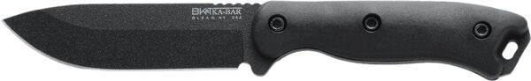 Ka-Bar BK16 Becker  4.38" Fixed Drop Point Plain Black 1095 Cro-Van Blade, Black Ultramid Handle, Includes Sheath — view 1