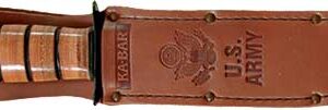 KA-BAR FIGHTING/UTILITY KNIFE - 7" SRRTD W/LTHR SHTH US ARMY — view 2