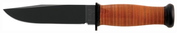 KA-BAR MARK I NAVY KNIFE - 5-1/8" W/LEATHER SHEATH USN — view 1