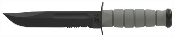 KA-BAR FIGHTING/UTILITY KNIFE - 7" SERR W/PLASTIC STH. F-GREEN — view 1