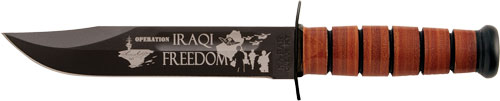 KA-BAR USMC OPERATION IRAQI - FREEDOM 7" W/LEATHER SHTH USMC — view 1