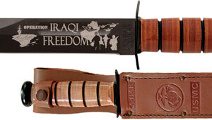 KA-BAR USMC OPERATION IRAQI - FREEDOM 7" W/LEATHER SHTH USMC — view 2