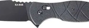 KA-BAR COYTU DROP POINT FOLDER KNIFE 3.5IN BLADE 8.75IN OAL AUS 8A SS CROSSBAR GFN HANDLE BLACK