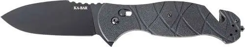 KA-BAR COYTU DROP POINT FOLDER KNIFE 3.5IN BLADE 8.75IN OAL AUS 8A SS CROSSBAR GFN HANDLE BLACK — view 1