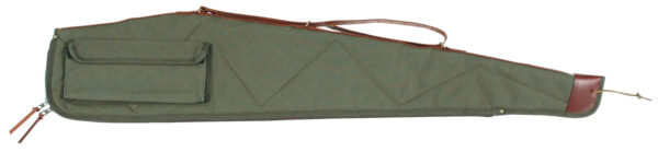 Bob Allen 14536 Canvas Rifle Case 40" Green Canvas w/ Quilted Flannel Lining Leather Sling & Self-Repairing Nylon Zipper — view 1