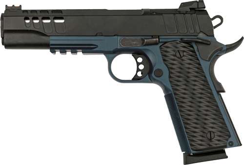 GREAT LAKES FIREARMS 1911 HGA 45ACP 5 IN BBL RMSC OPTIC CUT PORTED SLIDE BLUE TITANIUM/SS — view 1
