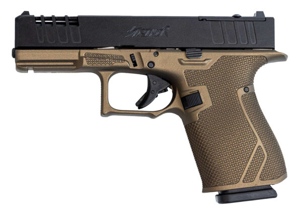 Great Lakes Firearms GL19BRZ Striker  Compact Frame 9mm Luger 15+1 4" Black Nitride Steel Barrel, Black Cerakote Serrated w/Slide Cuts Steel Slide, Bronze Cerakote Polymer Frame & Grip, Ambidextrous — view 1