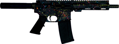 GLFA AR15 PISTOL 223 WYLDE - 7.5" NITRIDE SPLATTER BLACK — view 1