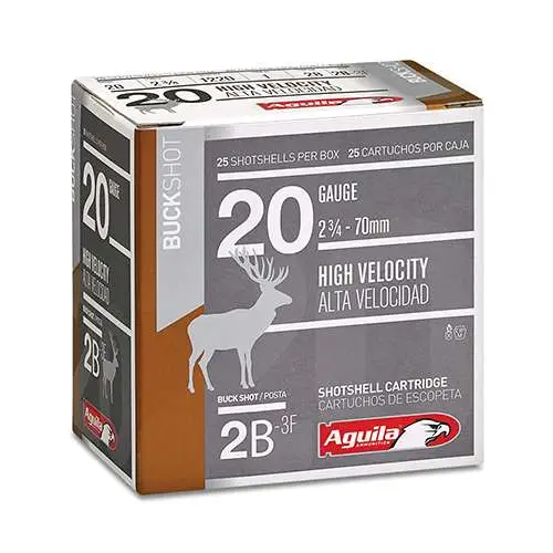 AGUILA BUCKSHOT AMO 20GA #2 BUCK 2-3/4IN 1OZ. 25RD 1220FPS (10 BOXES PER CASE) — view 1