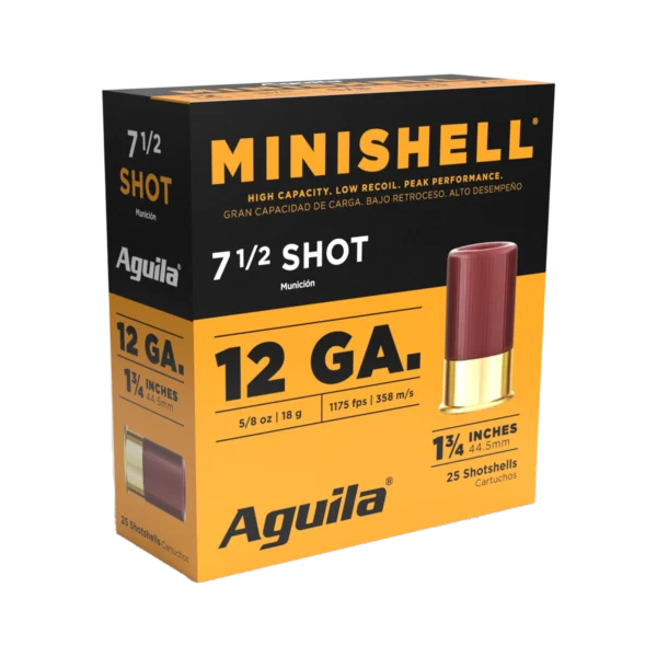 AGUILA MINISHELLS AMO 12GA 1-3/4" 5/8OZ 1175 FPS #7.5 25RD 1175FPS (10 BOXES PER CASE) — view 1