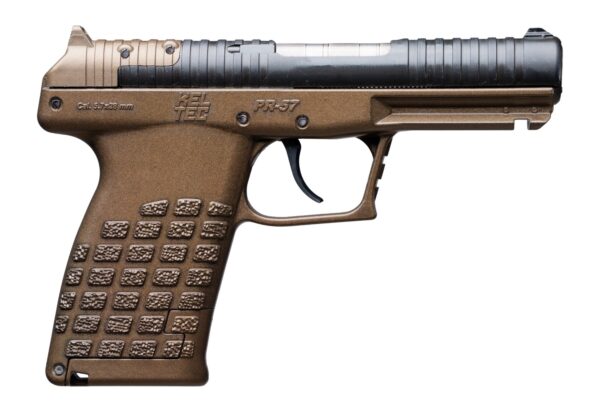 Kel-Tec PR57BBRZ PR-5.7  Compact Frame 5.7x28mm 20+1 4" Stainless Steel Rotary Barrel, Black Optic Ready/Serrated Slide, Burnt Bronze Frame & Textured Grip — view 1