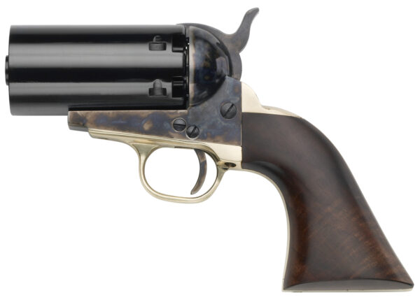 Pietta PF51PEPPER36 1851 Navy "Yank" Pepperbox 36 Cal 6rd Color Case Hardened Frame, Walnut Grip, No Barrel — view 1