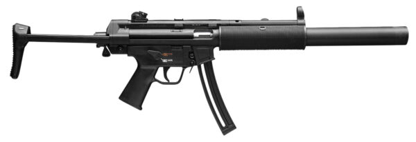 HK 81000468 MP5  Full Size 22 LR 25+1 16.10" Black Steel Barrel. Black Retractable Black Polymer Stock & Grips — view 1