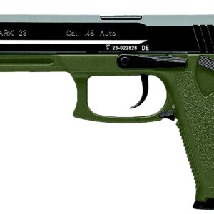 HK 81001075 Mark 23  45 ACP 10+1 5.87" Black Threaded Barrel, Black Cerakote Serrated Steel Slide, OD Green Polymer Frame w/Accessory Rail, Textured Grip