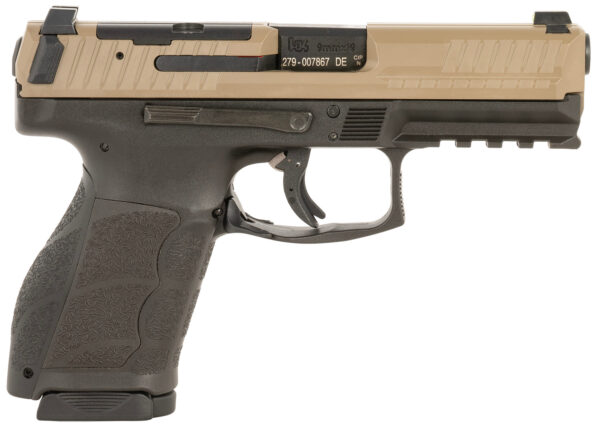 HK 81001194 VP9A1 K Compact 9mm Luger 15+1 4.09" Black Flat Dark Earth Steel Optic Ready/Serrated Slide, Brown Polymer Frame w/Picatinny Rail, Interchangeable Backstrap Grip, Ambidextrous — view 1
