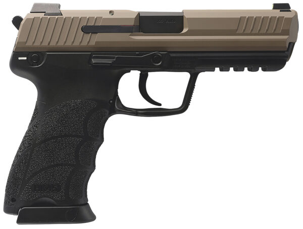 HK 81001208 HK45 V1 45 ACP 10+1 4.46" Black Polygonal Rifled Barrel, Flat Dark Earth Cerakote Serrated Steel Slide, Flat Dark Earth Polymer Frame w/Picatinny Rail, Ambidextrous — view 1