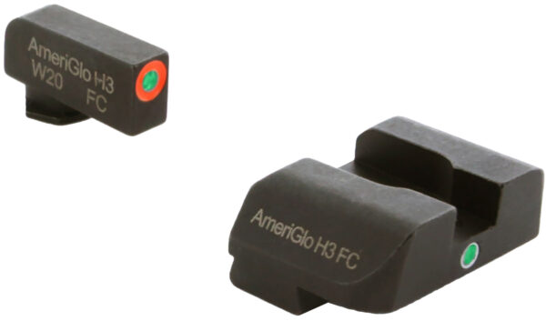 AmeriGlo GL201 i-Dot Sight  Set for Glock  Green Tritium Orange Outline Front Sight-Green Tritium Rear Sight — view 1