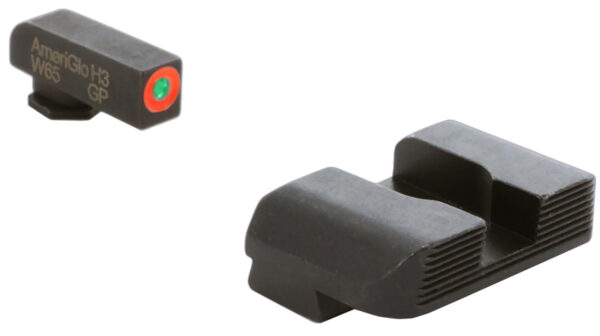 AmeriGlo GL434 Protector Sight Set for Glock  Green Tritium Orange Outline Front Sight-Black Serrated Rear Sight — view 1