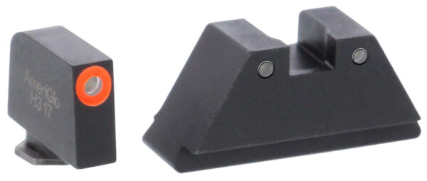AmeriGlo GL452 Optic Compatible Sight Set for Glock  XL Tall Green Tritium Orange Outline Front Sight-Green Tritium Black Outline Rear Sight — view 1