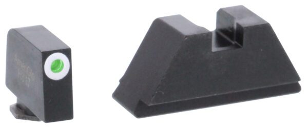 AmeriGlo GL411 Optic Compatible Sight Set for Glock  XL Tall Green Tritium White Outline Front Sight-Green Tritium Black Rear Sight — view 1