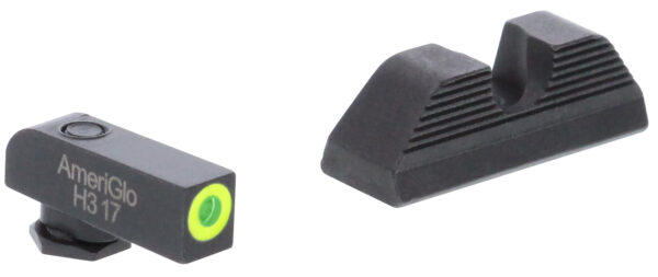 AmeriGlo GL352 Protector Sight Set for Glock  Green Tritium LumiGreen Outline Front Sight-Black Serrated Rear Sight — view 1
