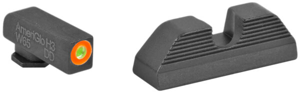 AmeriGlo GL353 Protector Sight Set for Glock  Green Tritium Orange Outline Front Sight-Black Serrated Rear Sight — view 1