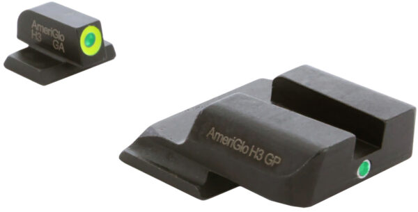 AmeriGlo SW301 i-Dot Sight Set for Smith & Wesson M&P  Green Tritium LumiGreen Outline Front Sight-Green Tritium Rear Sight — view 1