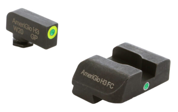 AmeriGlo GL301 i-Dot Sight  Set for Glock  Green Tritium LumiGreen Outline Front Sight-Green Tritium Rear Sight — view 1