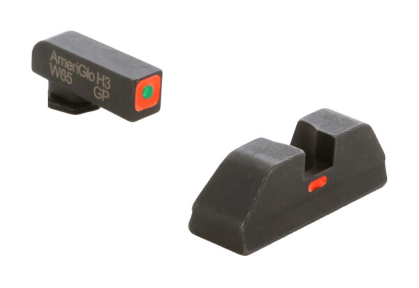 AmeriGlo GL616 CAP Sight Set for Glock  Green Tritium Orange Outline Front Sight Orange-Bar Rear Sight — view 1