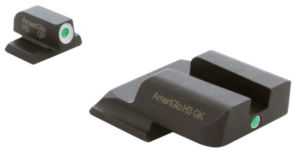 AmeriGlo SW141 i-Dot Sight Set for Smith & Wesson M&P Shield  Green Tritium White Outline Front Sight-Green Tritium Rear Sight — view 1