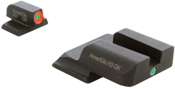 AmeriGlo SW245 i-Dot Sight Set for Smith & Wesson M&P Shield  Green Tritium Orange Outline Front Sight-Green Tritium Rear Sight — view 1