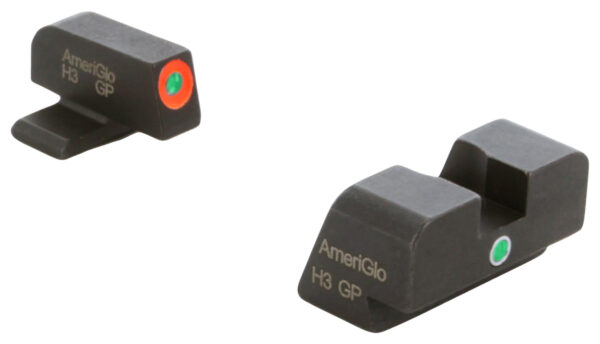 AmeriGlo XD201 i-Dot Sight set for Springfield Armory XD  Green Tritium Orange Outline Front Sight-Green Tritium Rear Sight — view 1
