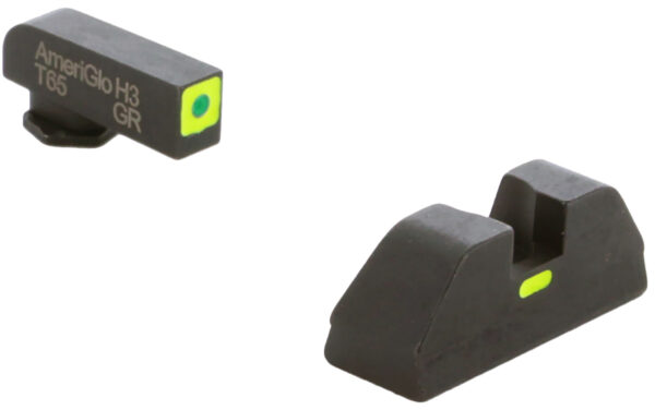 AmeriGlo GL605 CAP Sight Set for Glock  Green Tritium LumiGreen Outline Front Sight-LumiGreen Bar Rear Sight — view 1