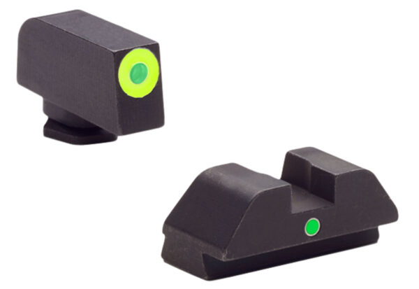 AmeriGlo GL305 i-Dot Sight  Set for Glock  Green Tritium LumiGreen Outline Front Sight-Green Tritium Rear Sight — view 1