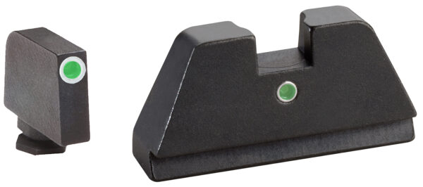 AmeriGlo GL191 Optic Compatible Sight Set for Glock  XL Tall Green Tritium White Outline Front Sight-Green Tritium  Rear Sight — view 1