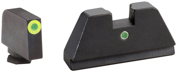 AmeriGlo GL391 Optic Compatible Sight Set for Glock  XL Tall Green Tritium LumiGreen Outline Front Sight-Green Tritium  Rear Sight — view 1