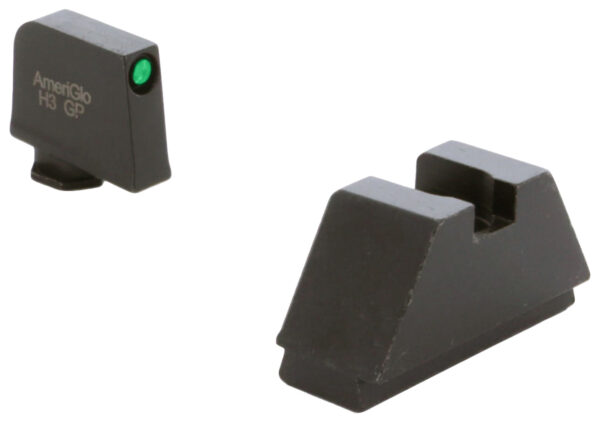 AmeriGlo GL810 Optic Compatible Sight Set for Glock  2XL Tall Green Tritium Black Outline Front Sight-Black Rear Sight — view 1