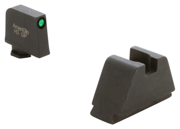 AmeriGlo GL811 Optic Compatible Sight Set for Glock  3XL Tall Green Tritium Black Outline Front Sight-Black Rear Sight — view 1