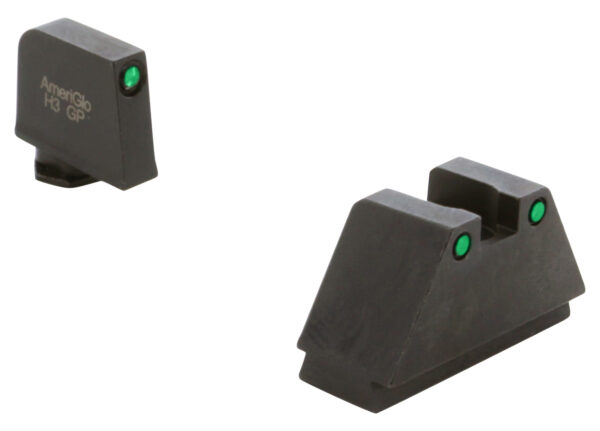 AmeriGlo GL815 Optic Compatible Sight Set for Glock  3XL Tall Green Tritium Black Outline Front Sight-Green Tritium Black Outline Rear Sight — view 1