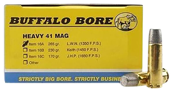 Buffalo Bore Ammunition 16A20 Heavy Strictly Business 41Rem Mag 265gr Hard Cast Lead 20 Per Box/12 Case — view 1