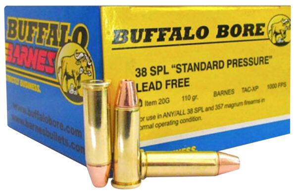 Buffalo Bore Ammunition 20G20 Standard Pressure Strictly Business 38Special 110gr Barnes TAC-XP Lead Free 20 Per Box/12 Case — view 1