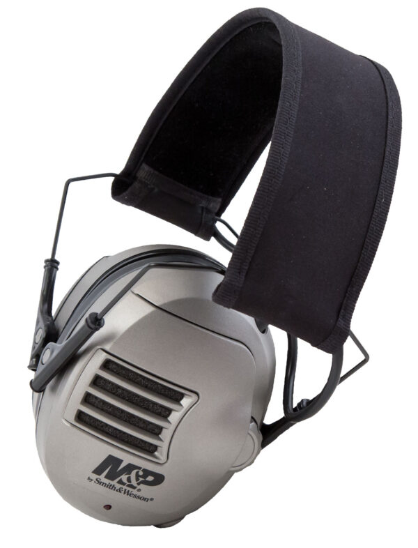 M&P Accessories 110041 Alpha Electronic Muff Polymer 23 dB Over the Head Gray/Black Adult 1 Pair — view 1