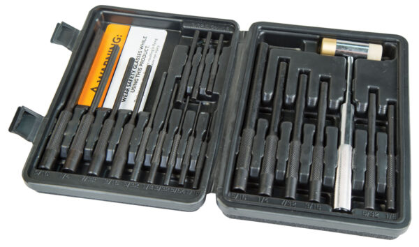 Wheeler 110128 Master Roll Pin Punch Set Steel Universal Knurled Handle 19 Pieces — view 1