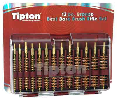TIPTON 13-PIECE BRONZE RIFLE - BORE BRUSH SET W/STORAGE CASE — view 1